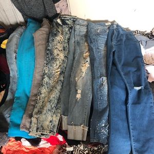 Jeans and leggings. 5 for 40